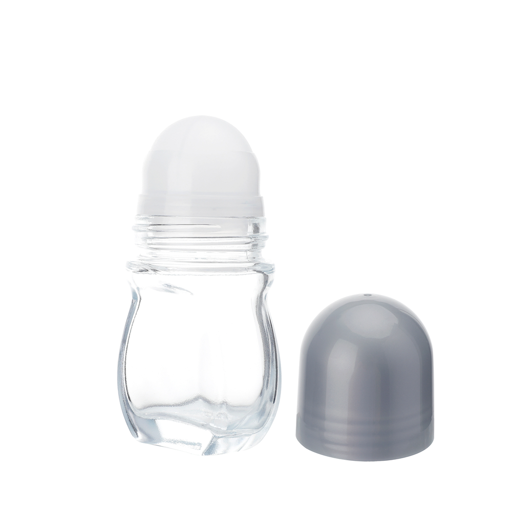 Rotolo di vetro smerigliato campione gratuito di buona qualità su bottiglie di deodorante, rotolo di vetro a parete spessa su bottiglia, rotolo di bottiglia di vetro per olio
