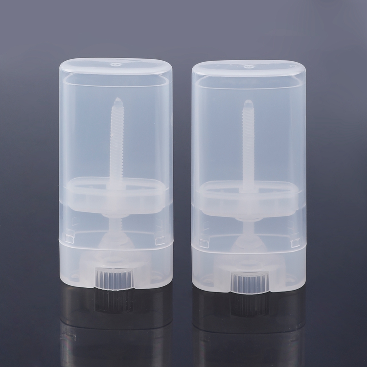 Mini deodorante stick in plastica trasparente da 15 g, campione gratuito, piatto ovale dal design speciale