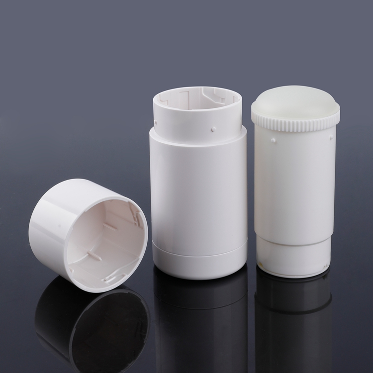 Contenitori per imballaggio in stick deodorante bianco a forma rotonda da 30 g 50 g 75 g, tubo deodorante in plastica per bottiglia di pulizia solida vuota